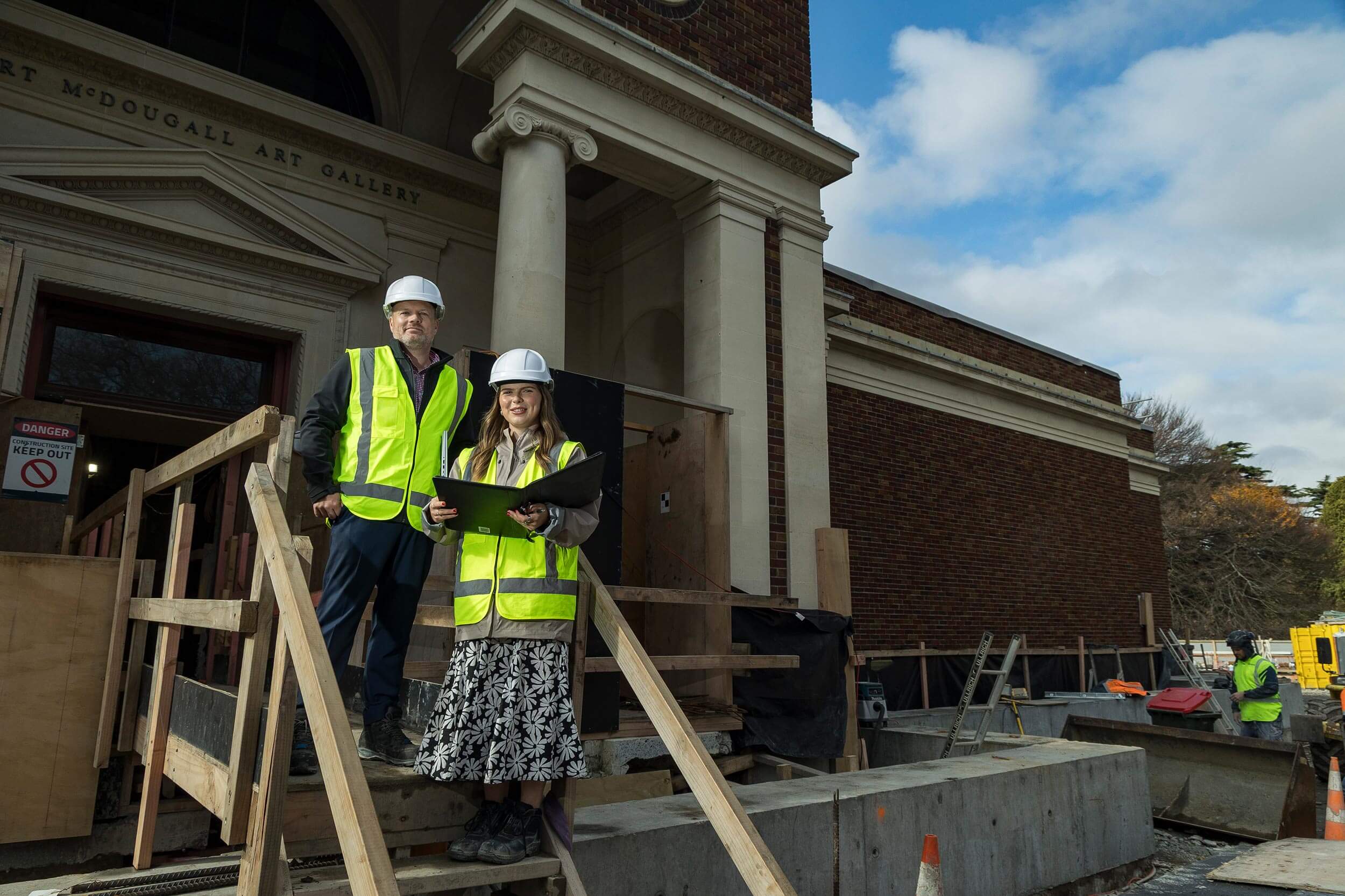 onsite-inspection Christ's College sports facility complex under construction.